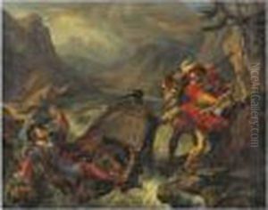 Guillaume Tell Renversant La 
Barque Sur Laquelle Le Gouverneur Gessler Traversait Le Lac De Lucerne