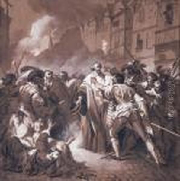 President Mole Returning From The Palais-royal During Thefronde - view 1