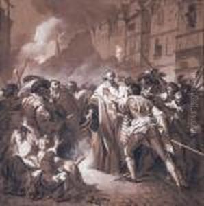 President Mole Returning From The Palais-royal During Thefronde by Francois-Andre Vincent