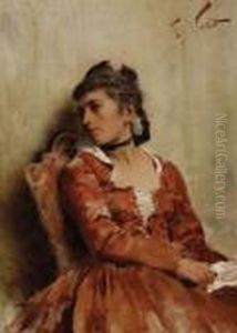 Young Woman In Red by Francesco Vinea