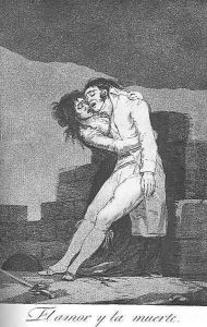 Caprichos - Plate 10: Love and Death by Francisco Goya Fuendetodos
