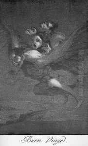 Caprichos - Plate 64: Bon Voyage by Francisco Goya Fuendetodos