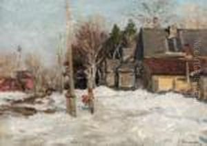 Village Sous La Neige by Sergey Arsenievich Vinogradov