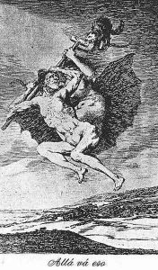 Caprichos - Plate 66: Up They Go by Francisco Goya Fuendetodos