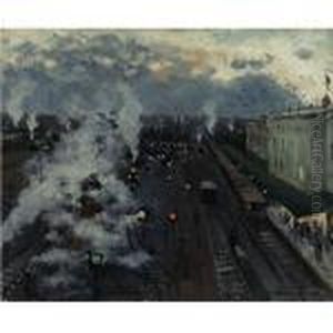Train Station by Sergey Arsenievich Vinogradov