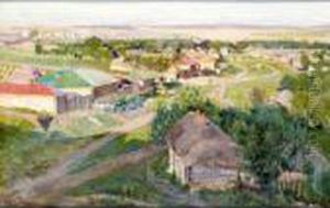 Sunrise Over A Russian Village by Sergey Arsenievich Vinogradov