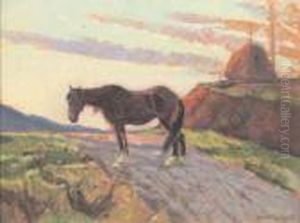 Paesaggio Toscano Con Cavallo by Giulio Cesare Vinzio