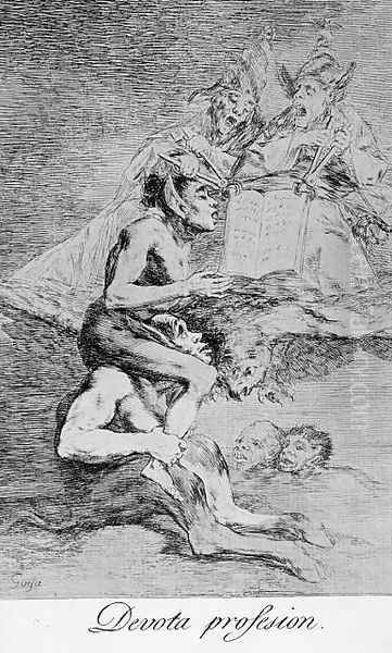 Caprichos - Plate 70: Devout Profession - view 1