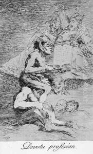 Caprichos - Plate 70: Devout Profession by Francisco Goya Fuendetodos