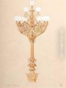 Interior Lamp (possibly For The Paris Opera) by Eugene Viollet-Le-Duc