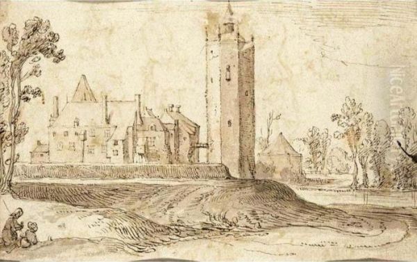 Recto : View Of The Castle Of Heusden; Verso : Figure Studies - view 1