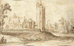 Recto : View Of The Castle Of Heusden; Verso : Figure Studies by Claes Jansz Ii Visscher