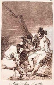 Lads Making Ready by Francisco Goya Fuendetodos