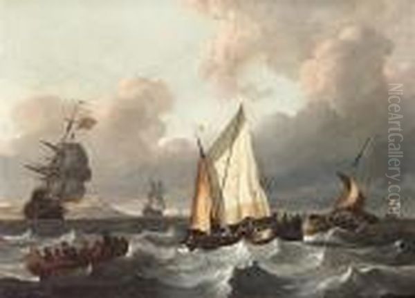 A Smalschip And Other Boats In A Swell - view 1