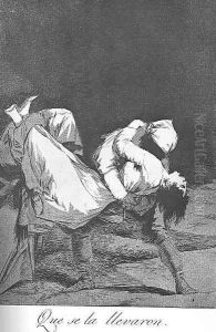 Caprichos - Plate 8: They Carried her Off by Francisco Goya Fuendetodos