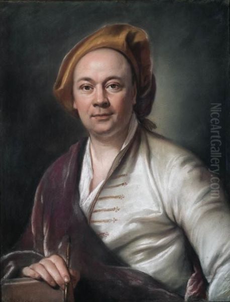 Presumed Portrait Of Louis De Silvestre Holding An Artist's Chalk,bust-length - view 1