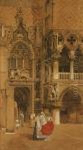 Women Outside San Marco, Venice by Giuseppe Vizzotto Alberti