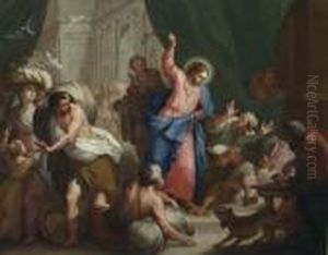 Christ Expels The Money Changers From The Temple.