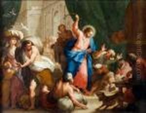 Jesus Chassant Les Marchands Du Temple by Nicolas Vleughels