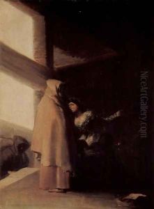 The Monk Visit by Francisco Goya Fuendetodos