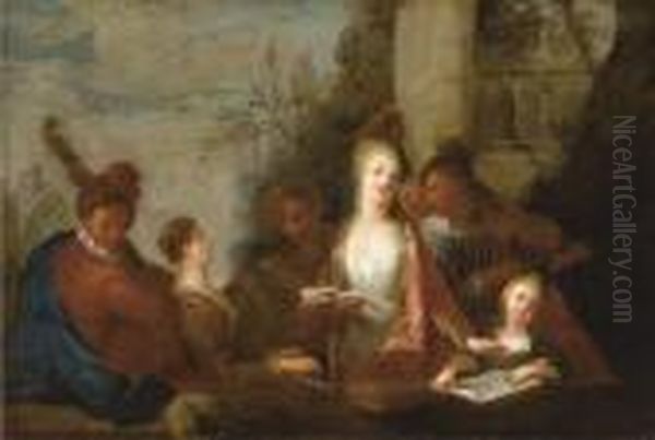 A Concert In An Italianate Garden - view 1