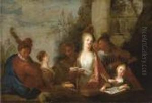 A Concert In An Italianate Garden by Nicolas Vleughels