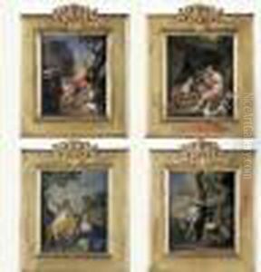 Quatre Peintures Sur Le Theme D'apollon Et Des Neuf Muses by Nicolas Vleughels