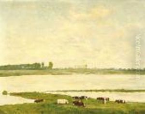 Landscape With Cows On The Ijssel River Landscape With Cows On The Ijssel River