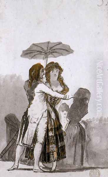 Couple with Parasol on the Paseo - view 1