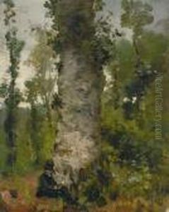 Kunstenaarschilderend In Het Bos by Guillaume Vogels
