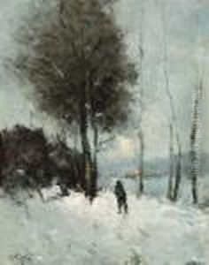 Chemin Dans La Neige (ca. 1877) by Guillaume Vogels