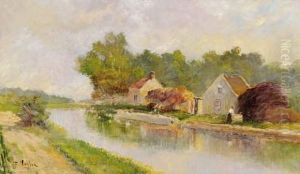 Paysanne Au Bord De La Riviere by Paul Vogler