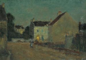 Village Au Clair De Lune by Paul Vogler