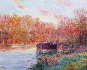 Peniche En Bord De Riviere by Paul Vogler
