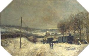 Walking Towards A Snow Covered Town