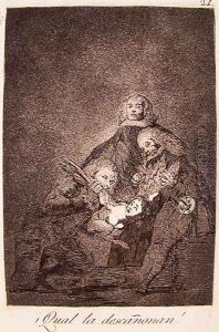 How They Pluck Her! by Francisco Goya Fuendetodos