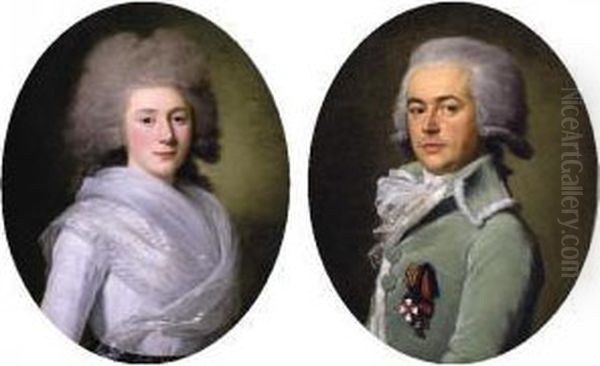 Portrait Of Prince Andrei
Andreevich Suvarov, Wearing The Medal Of St. George And The Medal Of St.
Vladimir; Portrait Of Princess Suvarov - view 1