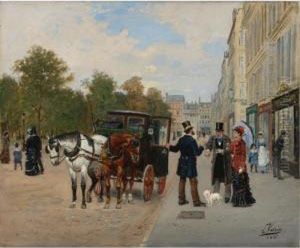 On The Boulevards Of Paris by Leon Joseph Voirin