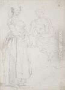 Studies Of Two Young Women by Pierre-Jacques Volaire