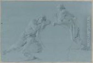 Etude De Deux Hommes Autour D'un Bidon by Pierre-Jacques Volaire