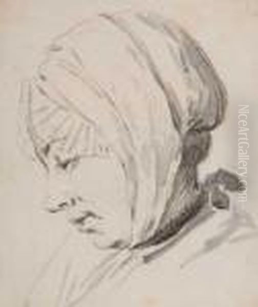 Study Of A Woman's Head In Profile - view 1