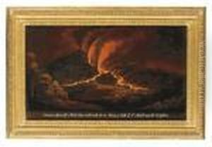 The 1809 Eruption Of Mount Etna From Castiglione by Pierre-Jacques Volaire