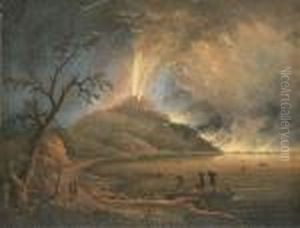Vesuvius Erupting At Night by Pierre-Jacques Volaire