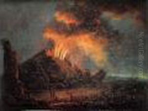 Eruption Du Stromboli De Nuit