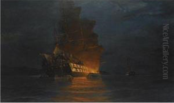 Burning Of A Turkish Flagship - view 1