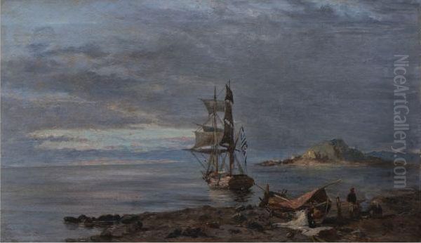 Greek Frigate At Anchor - view 1