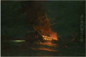 The Burning Of A Turkish Frigate