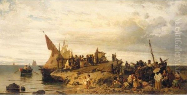 Fisherfolk By The Shore - view 1