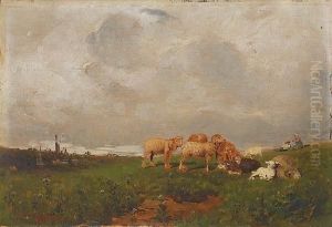 A Couple Of Shepherds Watching Over Their Flock by Constantinos Volanakis