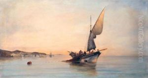 Fishing In Calm Waters by Constantinos Volanakis
